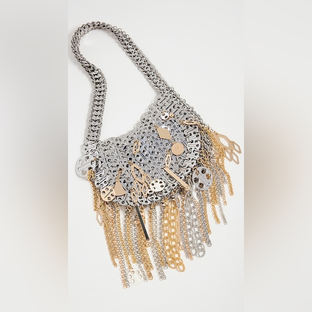 Paco Rabanne Silver & Gold Iconic 1969 Moon Chainmail Shoulder Bag
